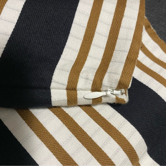 NWOT Loft A Line Striped Size 8 Lined Black/Taupe/Cream Side Zip Skirt #0590 - Picture 4 of 10